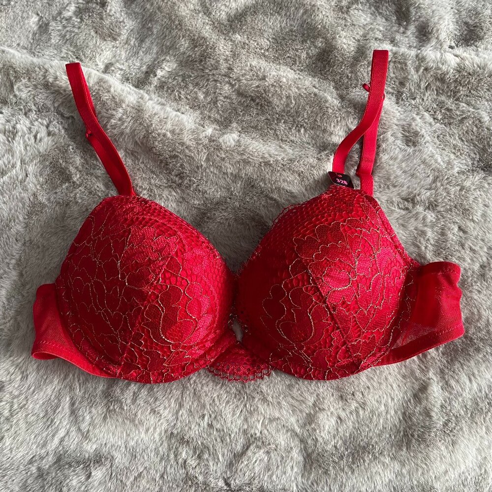 La Senza - Red Push-Up Plunging Bra
